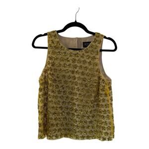 NWT J. Crew Collection embellished sequin shell top in yellow gold Size S